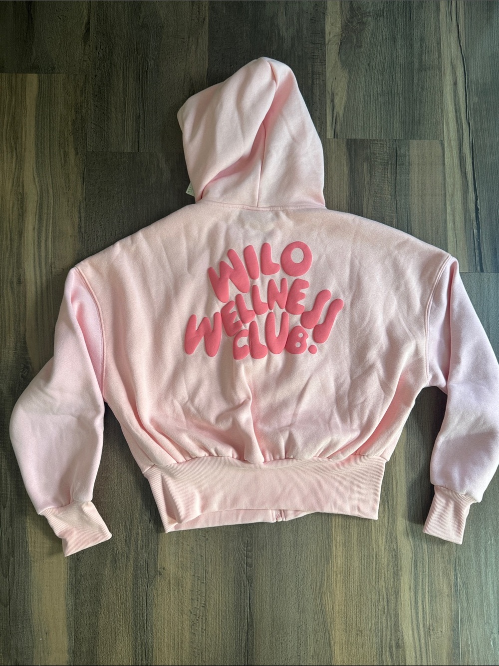 Wilo the Label Pink Wilo Wellness Club crop zip hoodie & shorts set - Picture 3 of 5